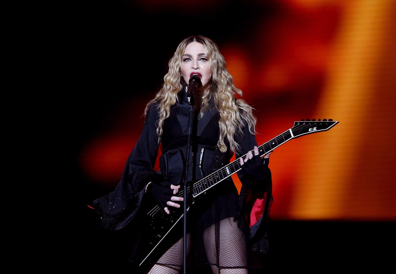 LONDON, ENGLAND - DECEMBER 01: Madonna performs at the O2 as part of her 'Rebel Heart' world tour at The O2 Arena on December 1, 2015 in London, England. (Photo by Gareth Cattermole/Getty Images)